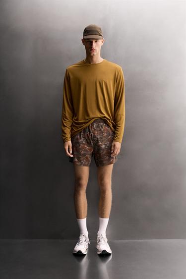 Zara Спортивные шорты для бега с принтом 5 
