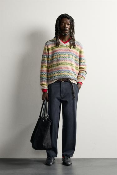 Жаккардовый свитер из 100% льна Aaron Levine X Zara