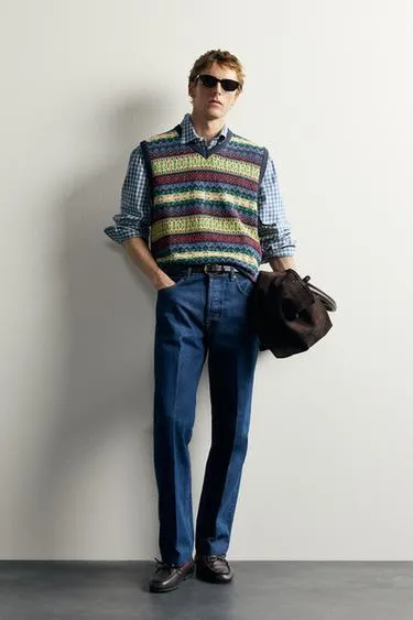 Жилет из жаккардового трикотажа 100% лен Aaron Levine X Zara- Заказать в России