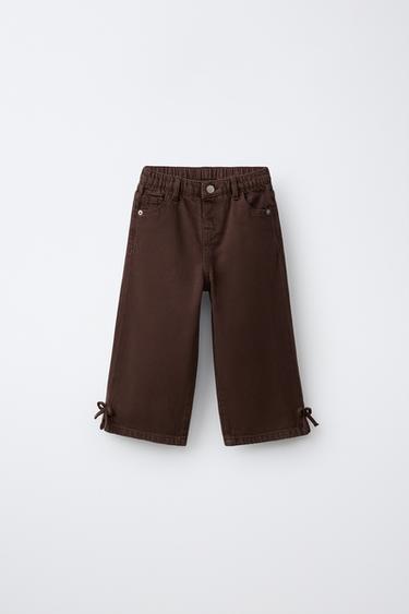 Джинсы Wide Leg с завязками