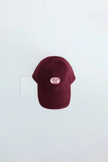 Кепка в стиле Zara «Timeless» с шерстяным эффектом и аппликацией- Заказать в России