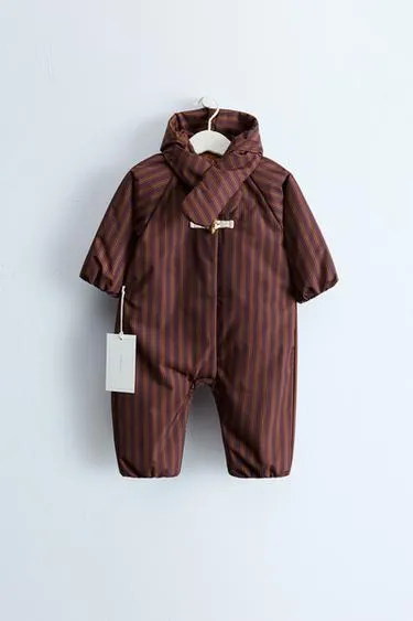 Zara «Timeless» — нейлоновый комбинезон в полоску со съемным капюшоном