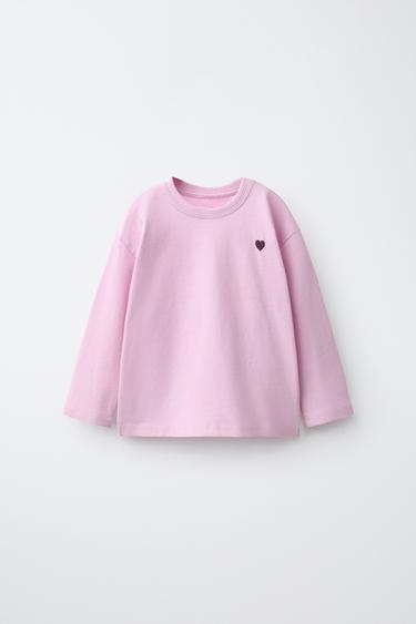 Zara Футболка с вышивкой «сердце»