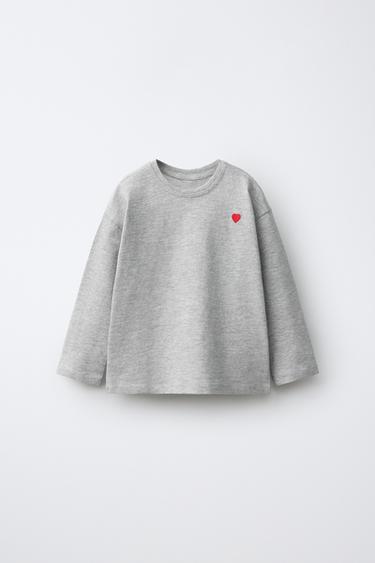 Zara Футболка с вышивкой «сердце»