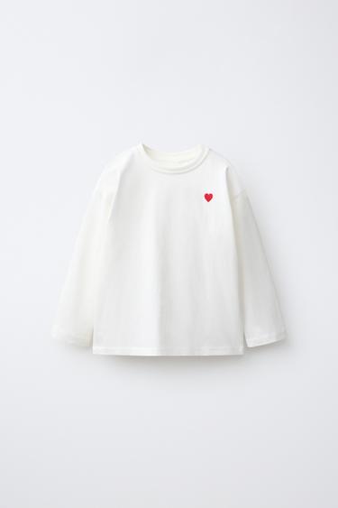 Zara Футболка с вышивкой «сердце»