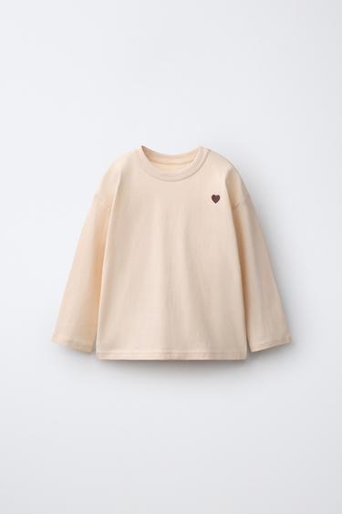 Zara Футболка с вышивкой «сердце»