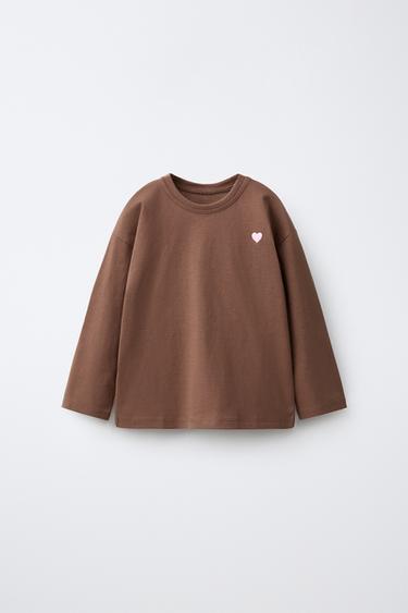 Zara Футболка с вышивкой «сердце»