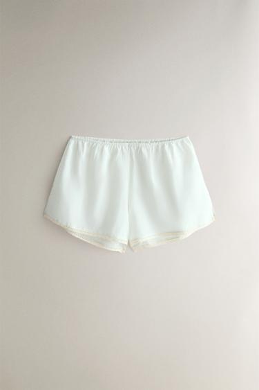 Zara Хлопковые шорты с кружевом