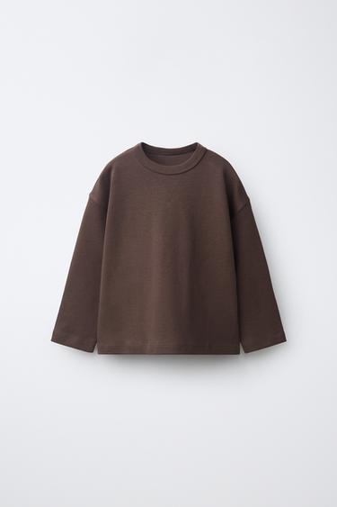 Zara Однотонная футболка из интерлока