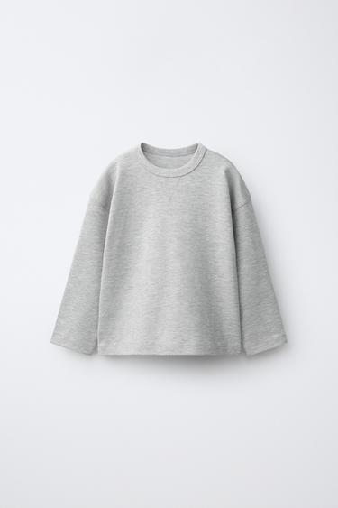 Zara Однотонная футболка из интерлока