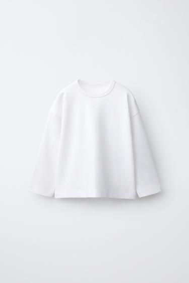 Zara Однотонная футболка из интерлока
