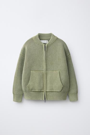Zara Трикотажный кардиган с эффектом ACID WASH