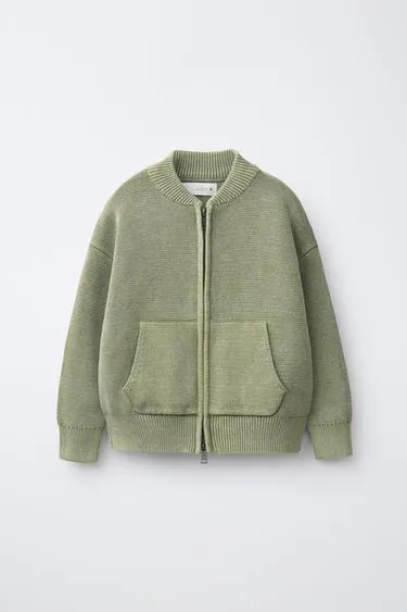 Трикотажный кардиган с эффектом Acid Wash- Заказать в России