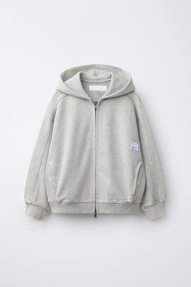 Zara Толстовка с молнией и нашивкой FADE OUT