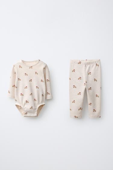Zara Комплект из боди и легинсов с принтом овечек купить с доставкой.