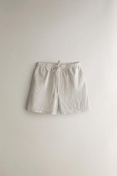 Zara Хлопковые шорты в клетку