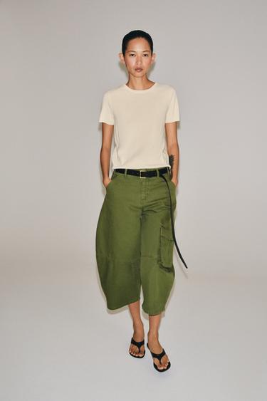 Zara Трикотажный топ с короткими рукавами