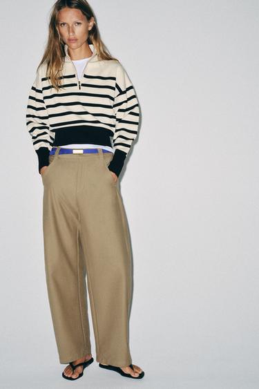 Zara Свитер в полоску на молнии