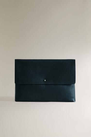Zara Синий кожаный футляр на кнопку купить с доставкой.