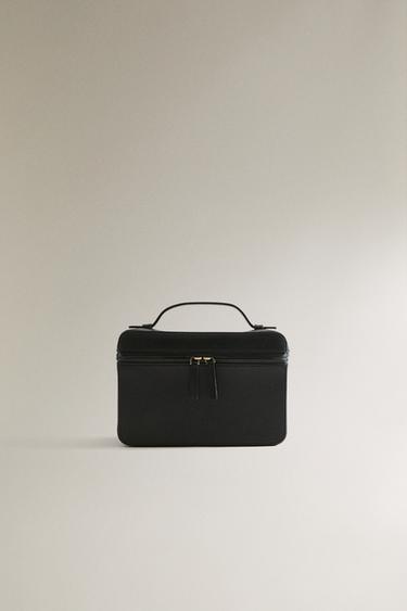 Zara Кожаная косметичка в стиле портфеля