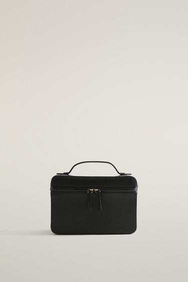Zara Кожаная дорожная косметичка в форме портфеля