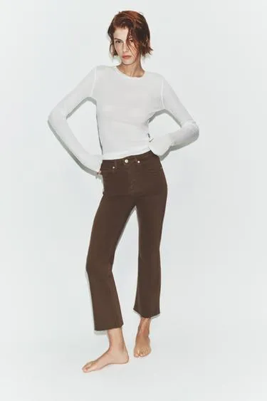 Джинсы Trf Cropped Flare с высокой посадкой
