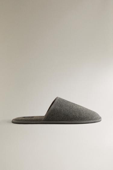 Zara Тёплые тапочки с открытой пяткой
