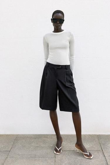 Zara Длинные шорты-бермуды со складками
