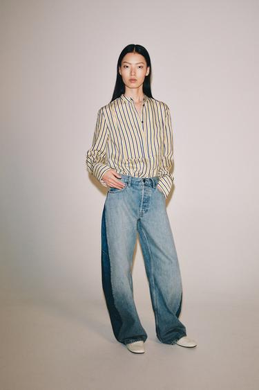 Zara Джинсы коллекция ZARA «ZW»  со средней посадкой и пэчворком