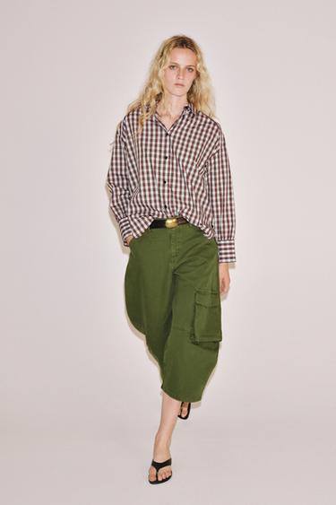 Zara Рубашка оверсайз в клетку — коллекция ZARA «ZW»