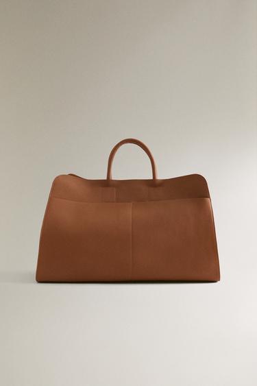 Zara Кожаная сумка-тоут