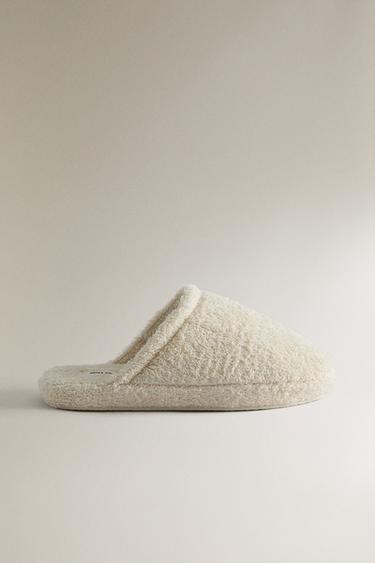 Zara Тапочки на платформе из махровой ткани