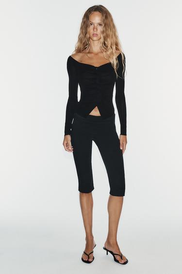 Zara Трикотажный топ со сборками