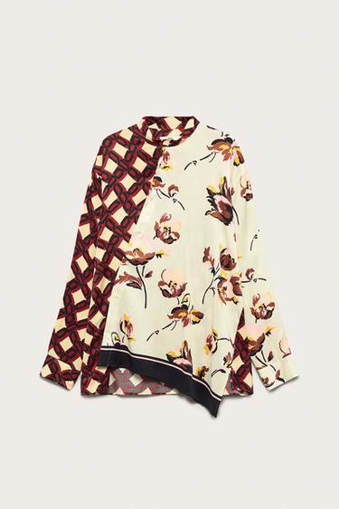 Рубашка oversize с комбинированным принтом limited edition- Заказать в России