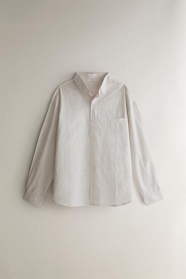 Zara Хлопковая рубашка в клетку