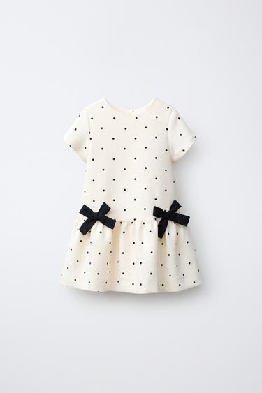 Zara Платье в горошек с бантами купить с доставкой.