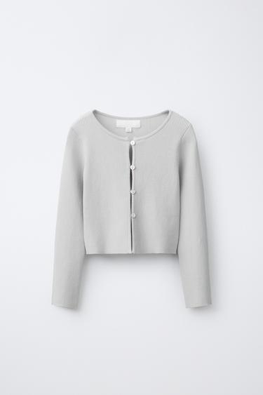 Zara Вязаный кардиган в рубчик купить с доставкой.