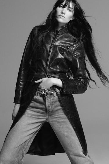 Куртка с манишкой из 100% кожи — коллекция Zara «Zw»- Заказать в России