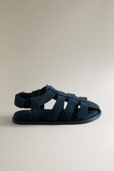 Zara Детские кожаные сандалии в виде клеток купить с доставкой.