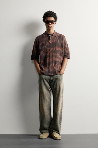 Поло Regular Fit с эффектом Acid Wash