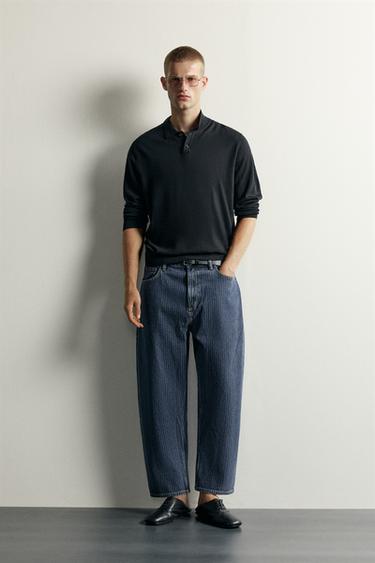 Zara Джинсы TAPERED свободного кроя в полоску
