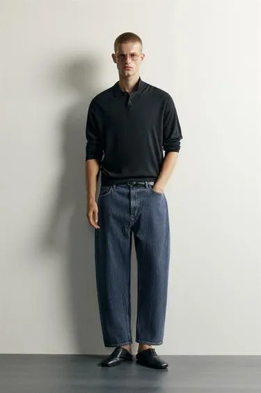 Джинсы Tapered Wide Fit в полоску- Заказать в России
