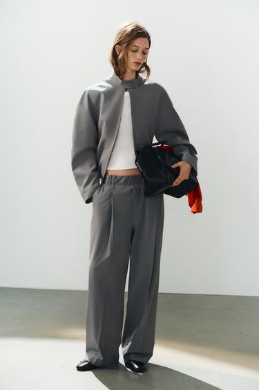 Zara Брюки с защипами и эластичным поясом