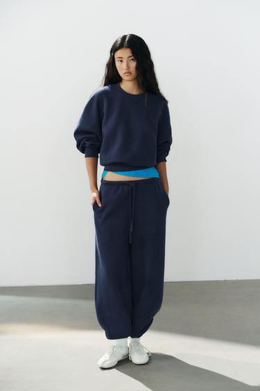 Zara Базовые брюки прямого кроя с регулируемым низом