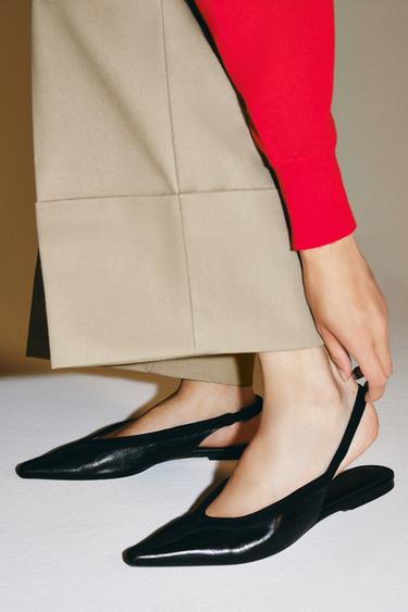 Zara Кожаные туфли без задника