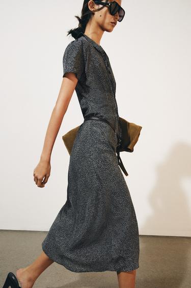 Zara Платье миди в горошек — коллекция ZARA «ZW»