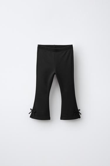 Zara Легинсы клёш из ткани пунто рома с бантами