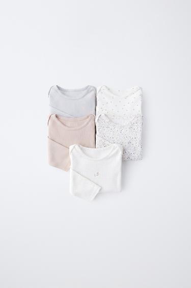 Zara Набор из 5 боди с длинными рукавами и цветочным принтом купить с доставкой.