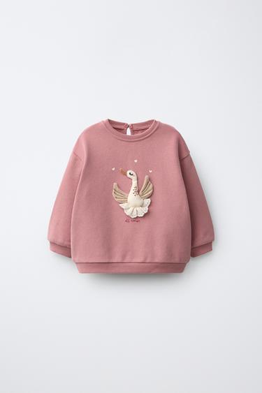 Zara Толстовка с аппликацией «лебедь»