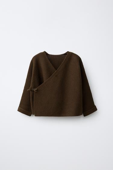 Zara Кардиган на запáхе с текстурной вязкой